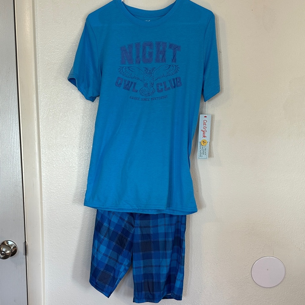 Cat & Jack Night Owl Blue Pajama Set